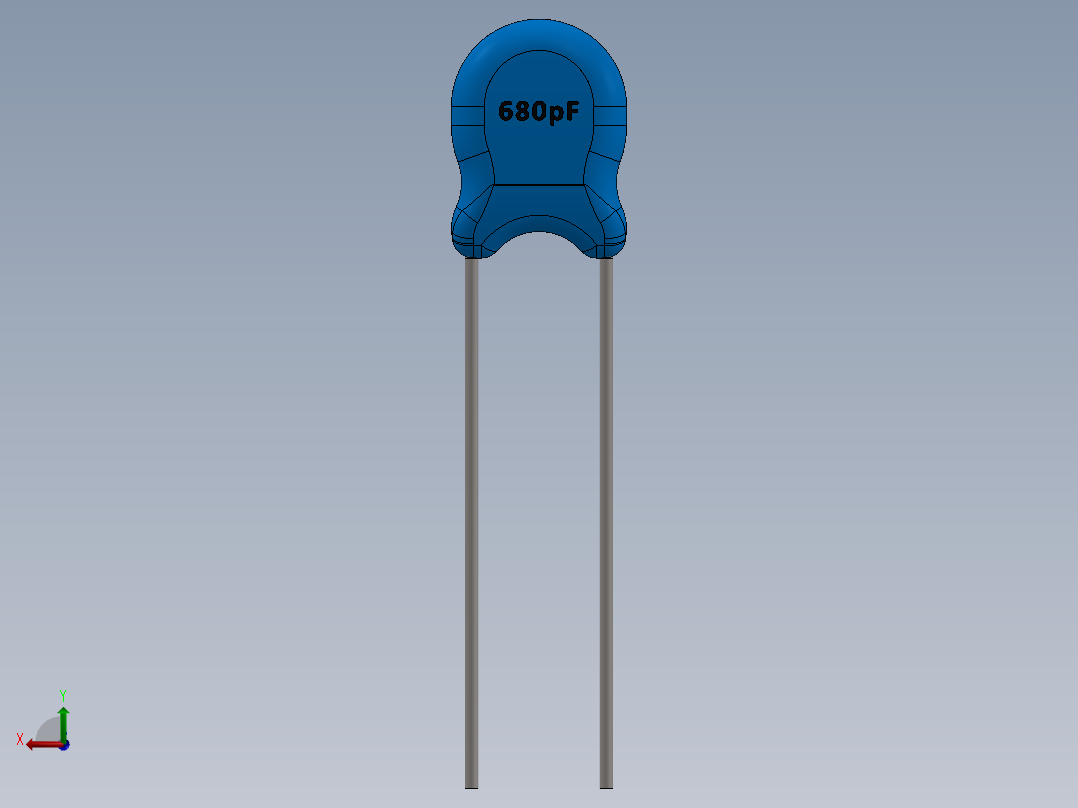 电容器 二极管 电阻器-Capacitor Ceramic 821 3KV 820pF后视图