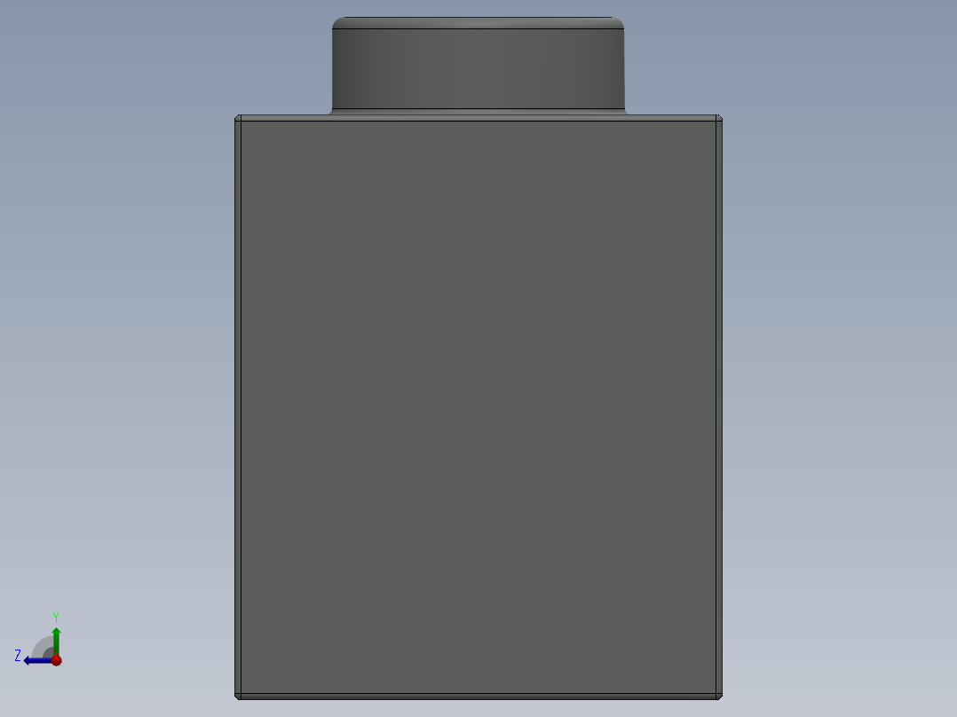 乐高机械组积木（横梁）-370102 Old Grey Technic Brick 1 x 4 with Holes右视图