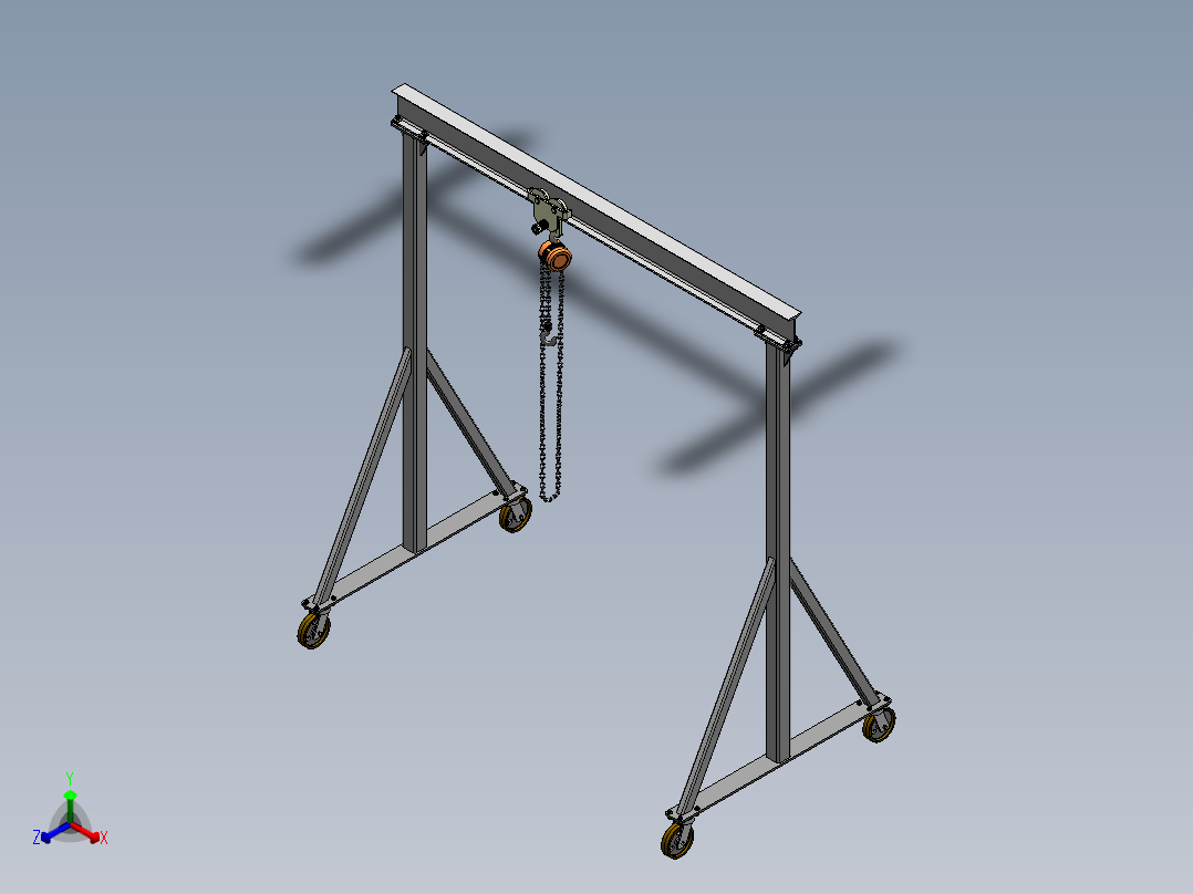 龙门起重机正等轴测图