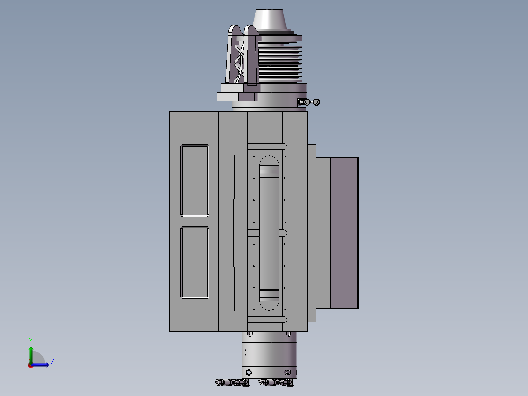静压轴承式无心研磨机左视图