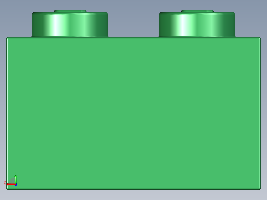 乐高套装 4421基本积木-300328 Dark Green Brick 2 x 2.STEP后视图