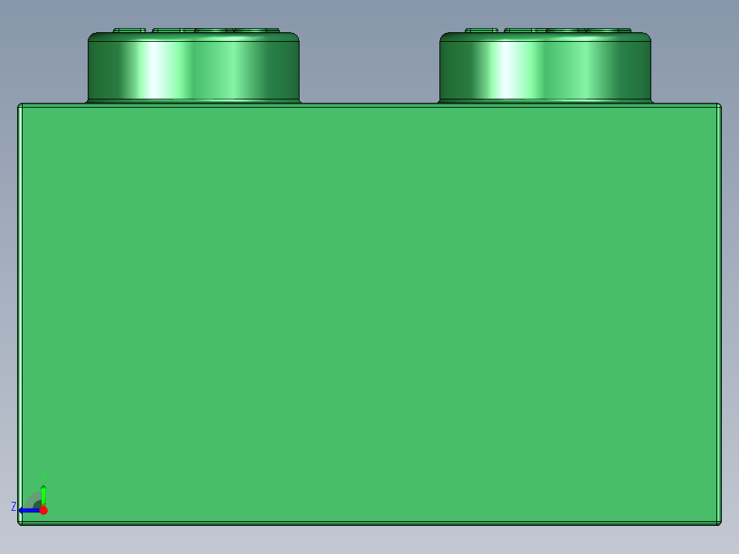 乐高套装 4421基本积木-300328 Dark Green Brick 2 x 2.STEP右视图