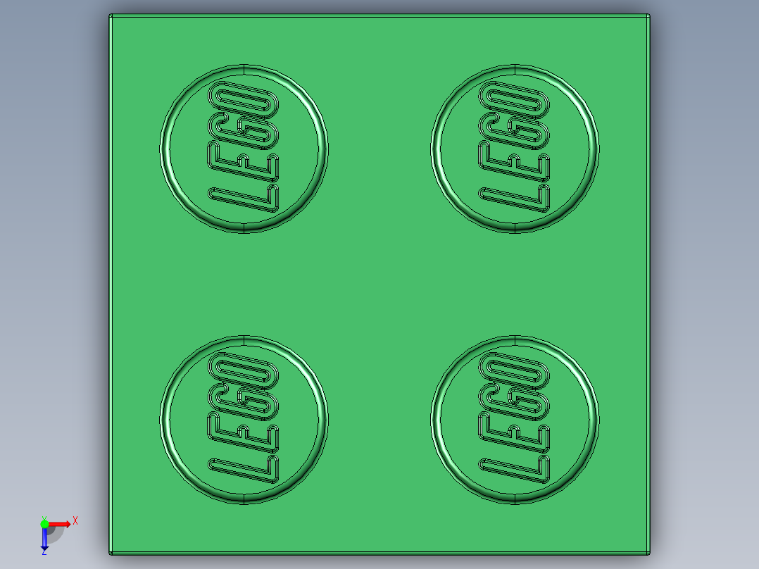 乐高套装 4421基本积木-300328 Dark Green Brick 2 x 2.STEP俯视图