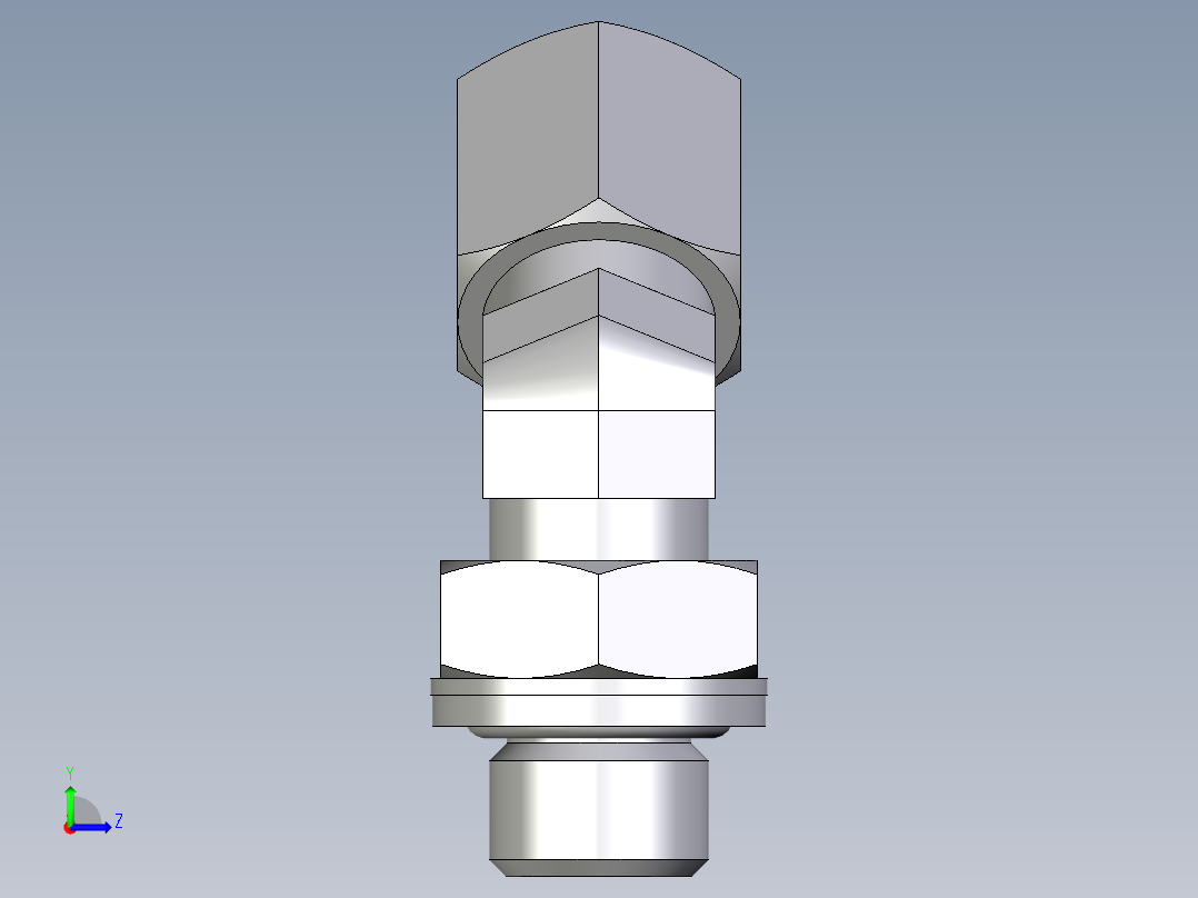 卡套式工业通用硬管接头EO_Adjustable_locknut_45_deg_elbow_VEE06SRCF左视图