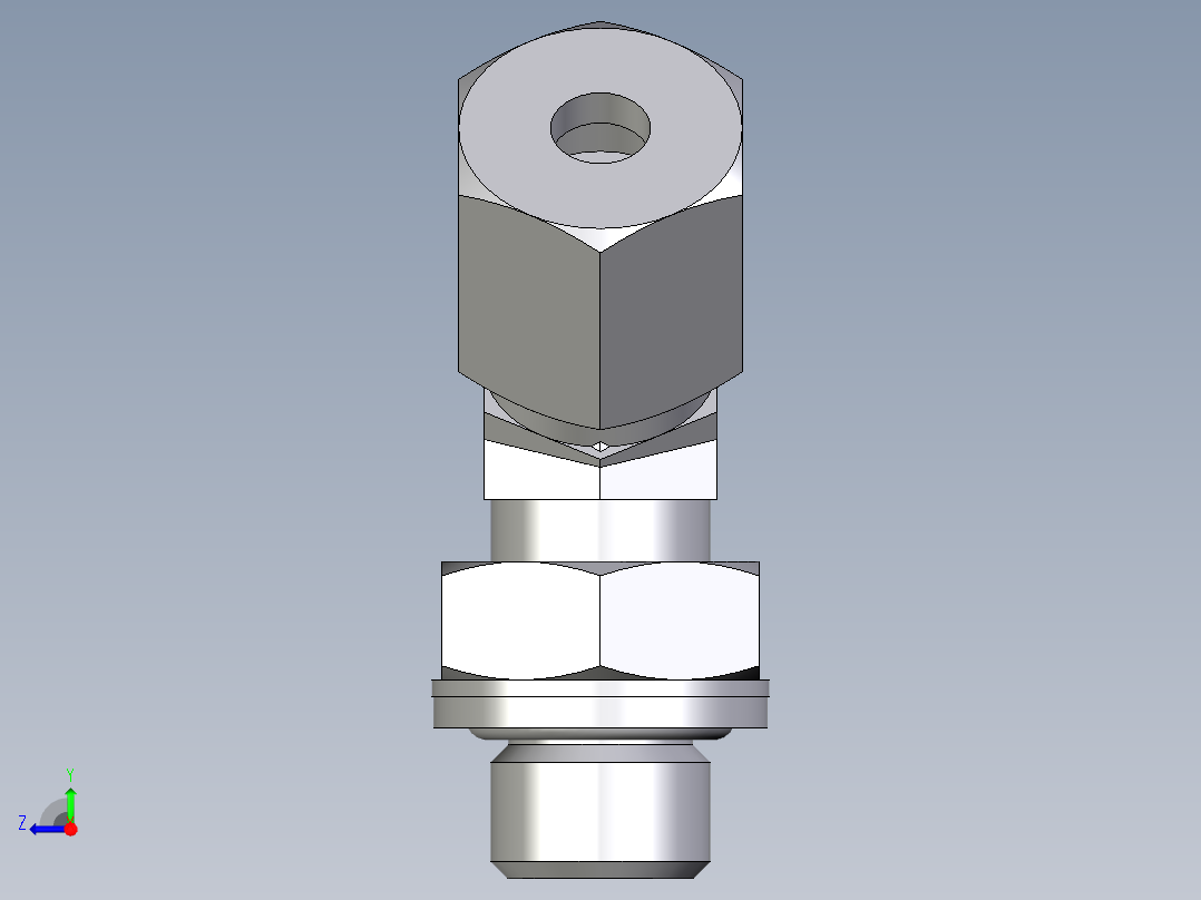 卡套式工业通用硬管接头EO_Adjustable_locknut_45_deg_elbow_VEE06SRCF右视图