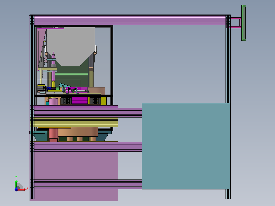 端盖自动加工机sw18可编辑前视图