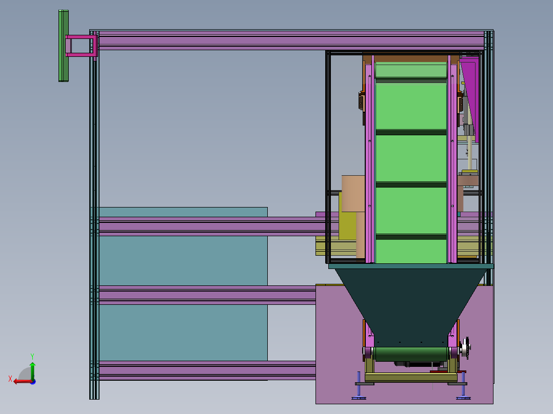 端盖自动加工机sw18可编辑后视图