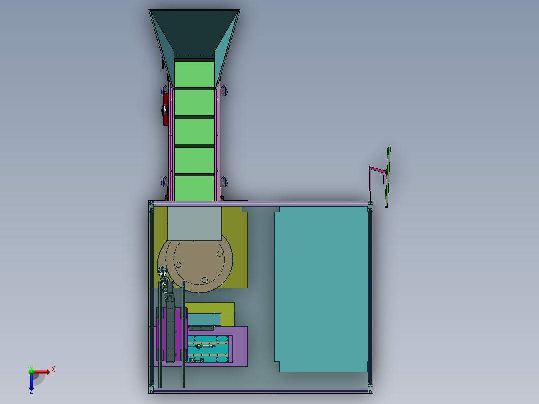 端盖自动加工机sw18可编辑俯视图