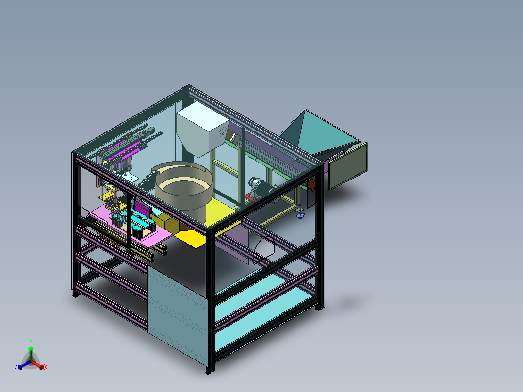 端盖自动加工机sw18可编辑正等轴测图