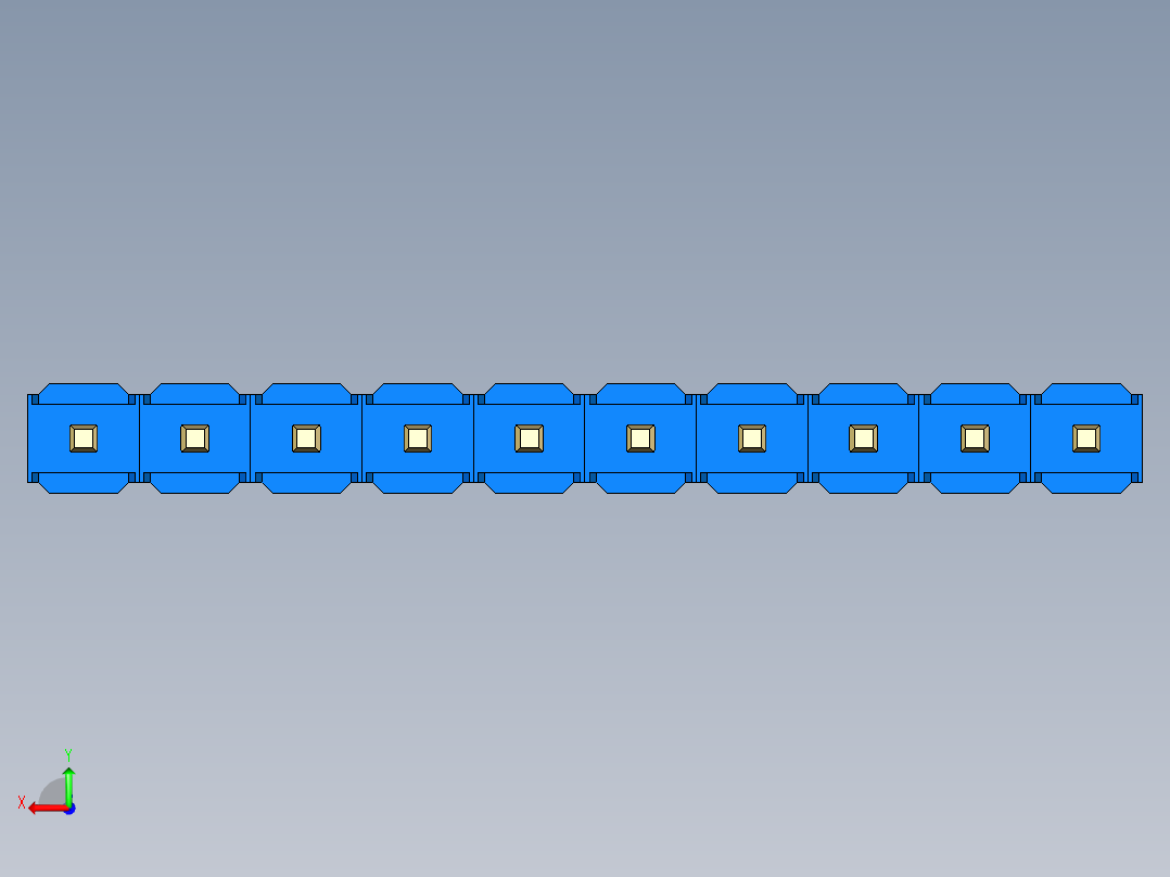 彩色公头100mil（2.54mm）系列-DS1021_blue_1x10p_100mil_Type19_rev1.0后视图