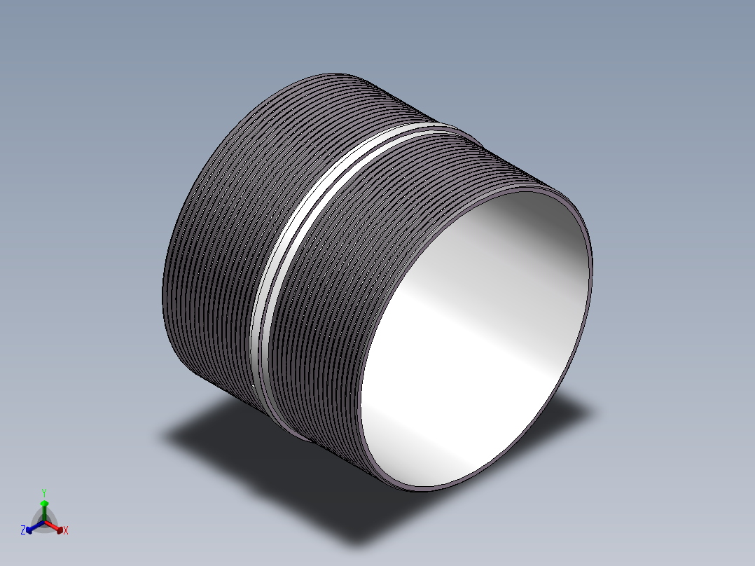 对丝-圆边等径 DN100正等轴测图