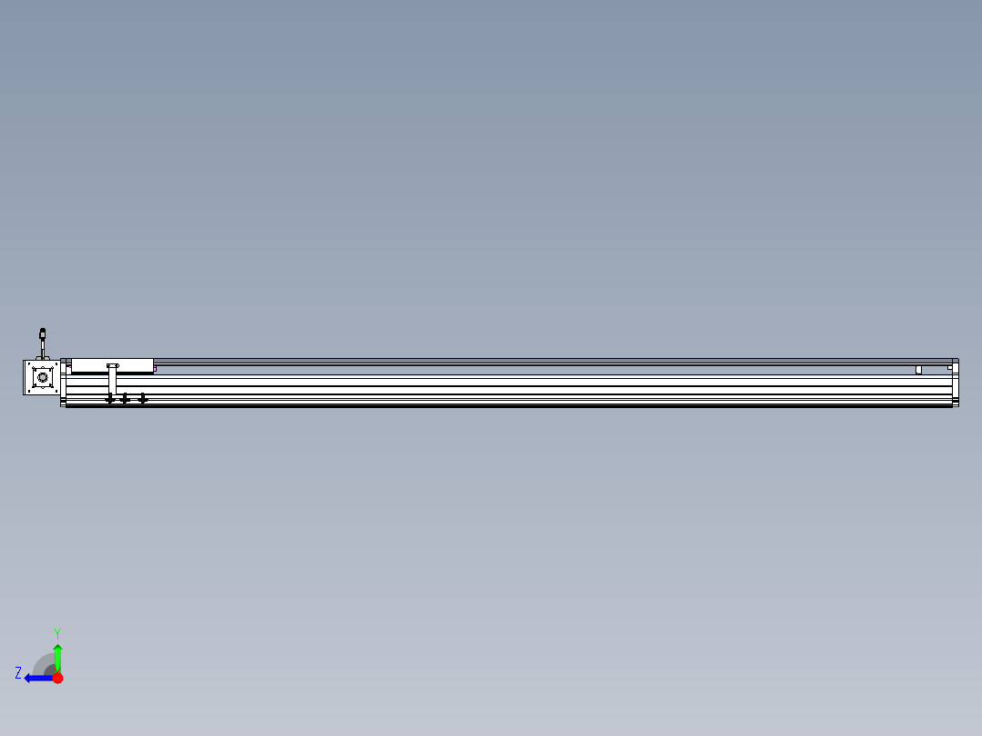 东锦同步带传动-直线滑台模组DH210B-L150-S1950-BL-P750W-C3右视图