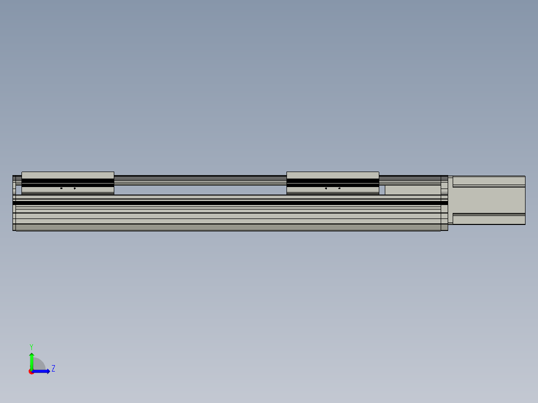 直线模组LHA17-S400-M设计图纸左视图