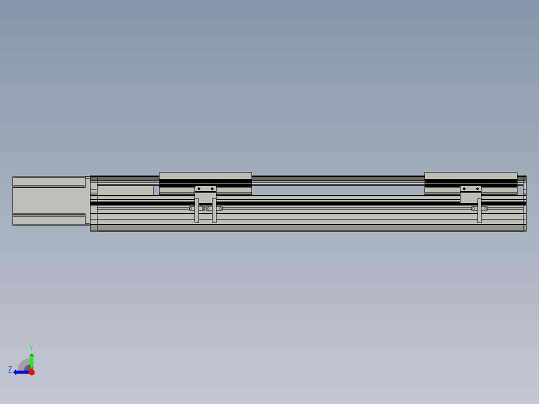 直线模组LHA17-S400-M设计图纸右视图