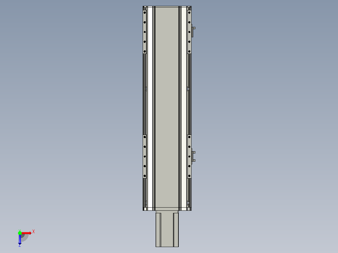 直线模组LHA17-S400-M设计图纸俯视图