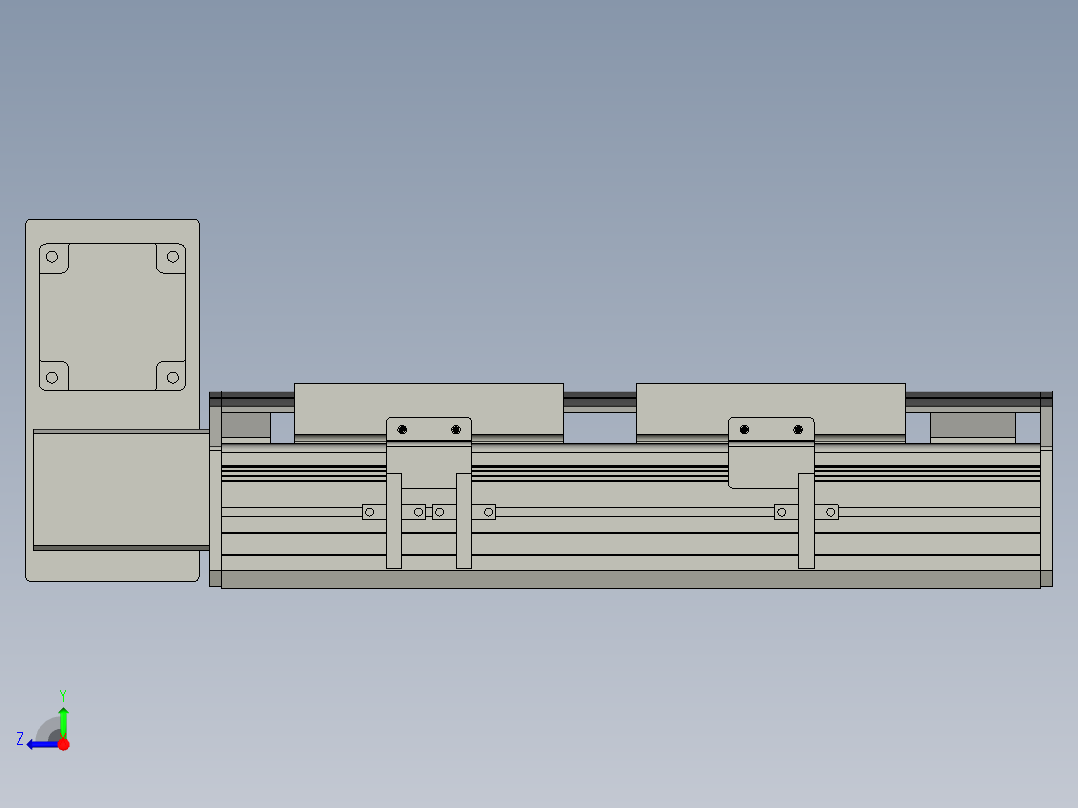 直线模组WG-LHB12-S100-LU设计图纸右视图