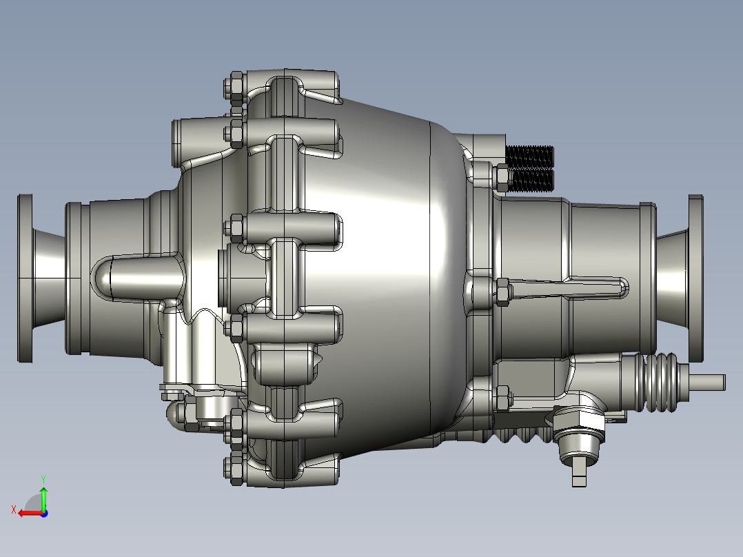 小型车辆汽车齿轮变速箱后视图