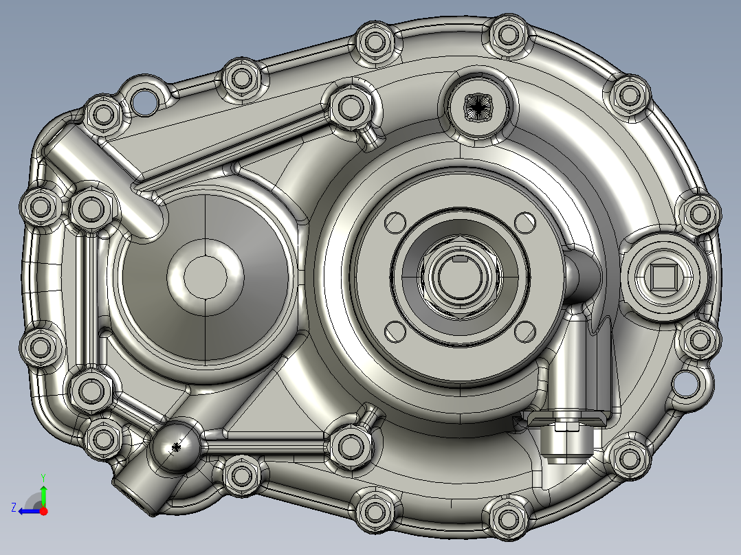 小型车辆汽车齿轮变速箱右视图