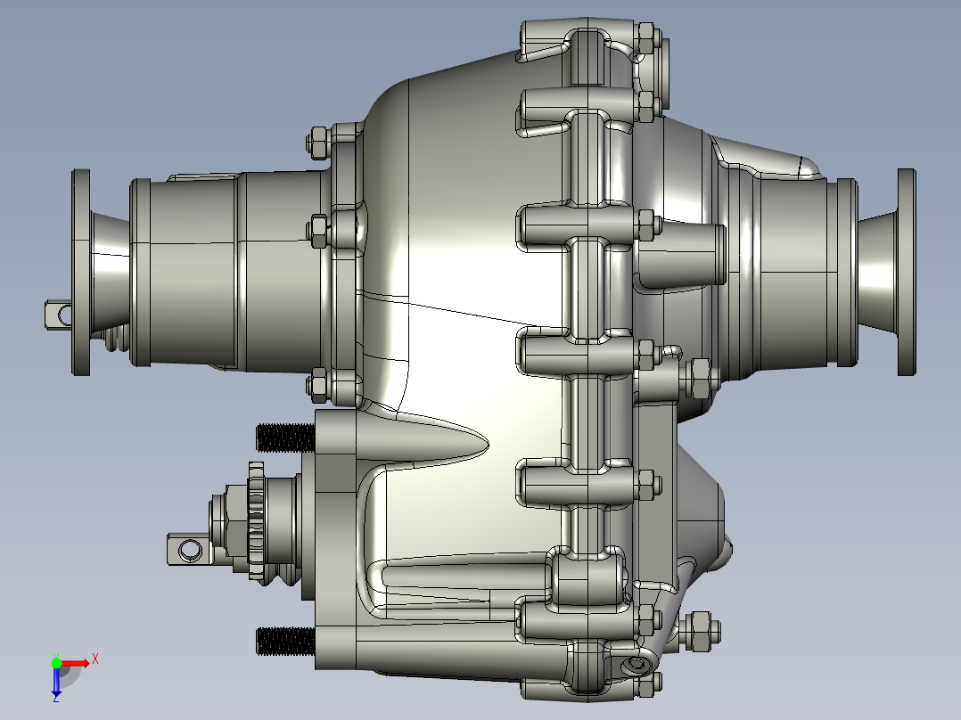 小型车辆汽车齿轮变速箱俯视图