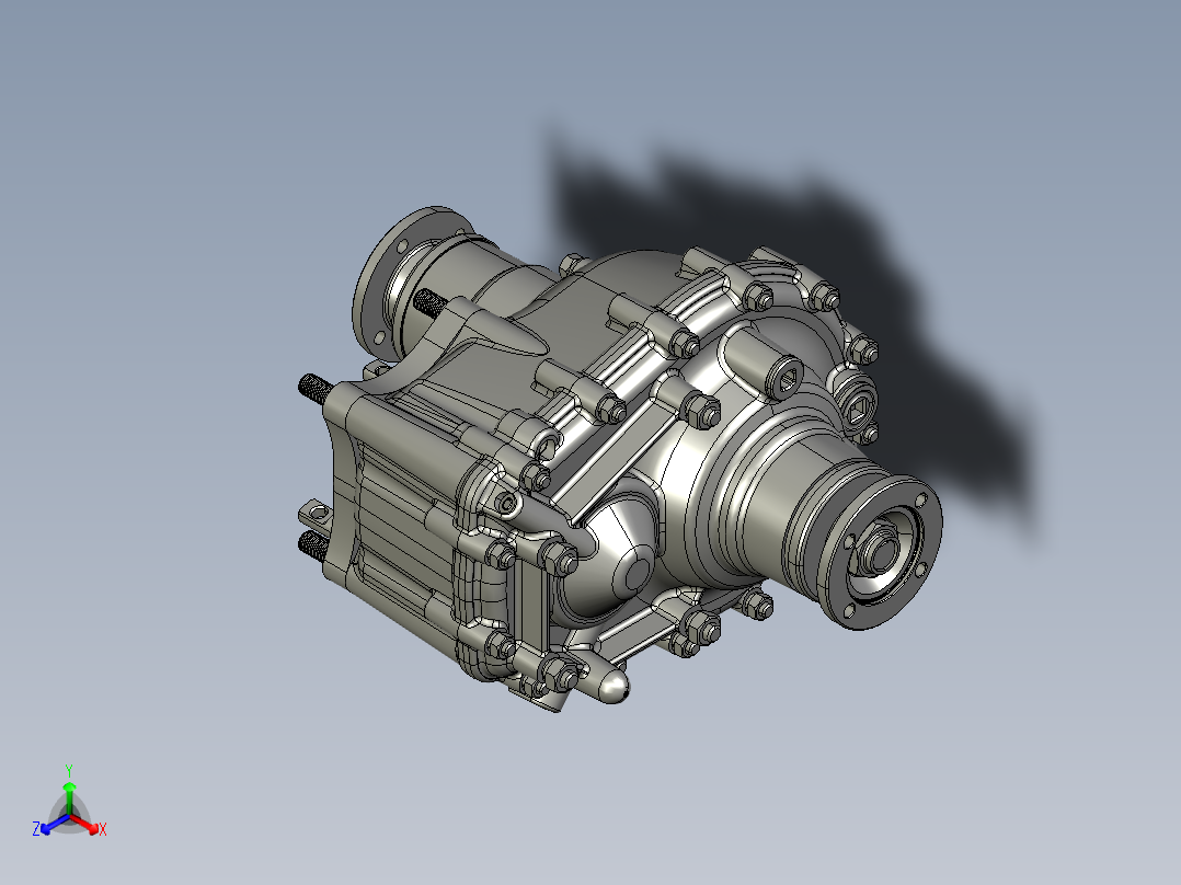 小型车辆汽车齿轮变速箱正等轴测图