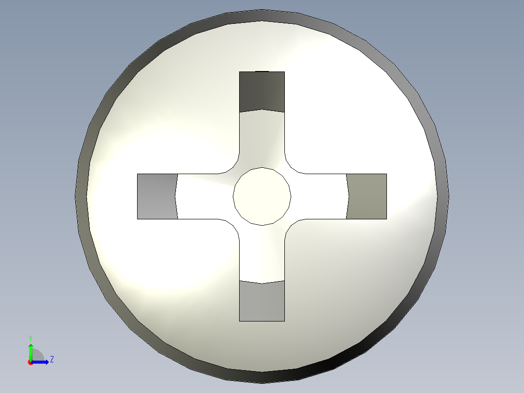 Cross_recessed_head-M6-70-40-6-12-8.stp螺钉-左视图