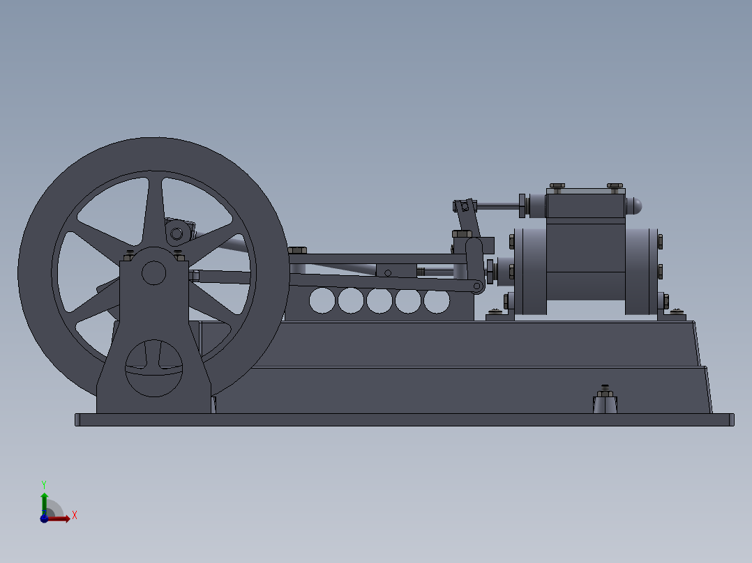 solidworks 发动机的微型工厂前视图