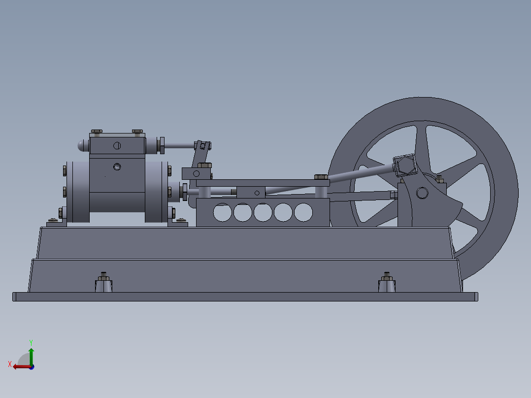 solidworks 发动机的微型工厂后视图