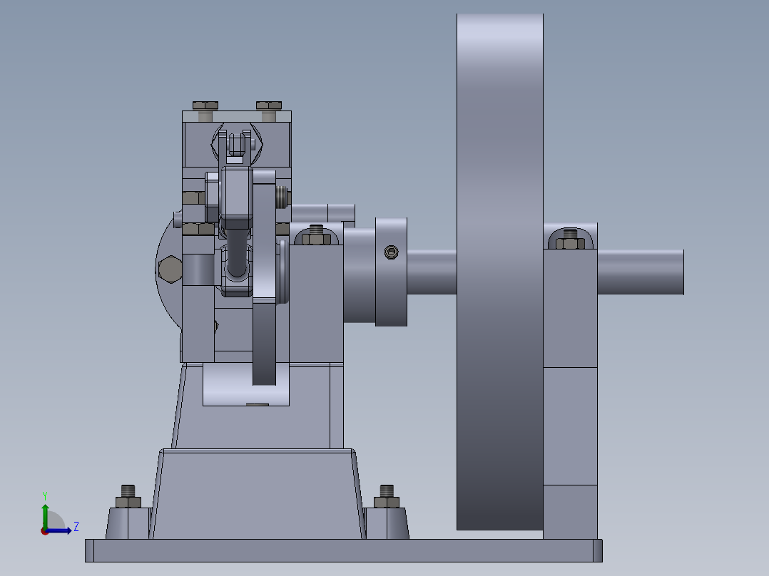 solidworks 发动机的微型工厂左视图
