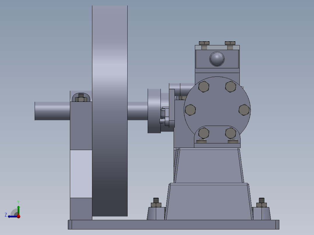 solidworks 发动机的微型工厂右视图