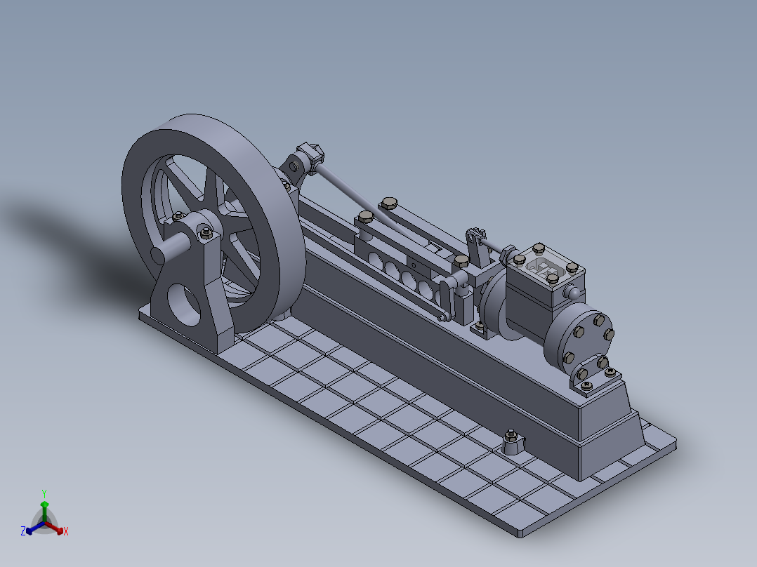 solidworks 发动机的微型工厂正等轴测图