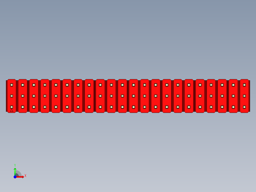 彩色公头100mil（2.54mm）系列-DS1021_red_3x22p_100mil_Type5_rev1.0前视图