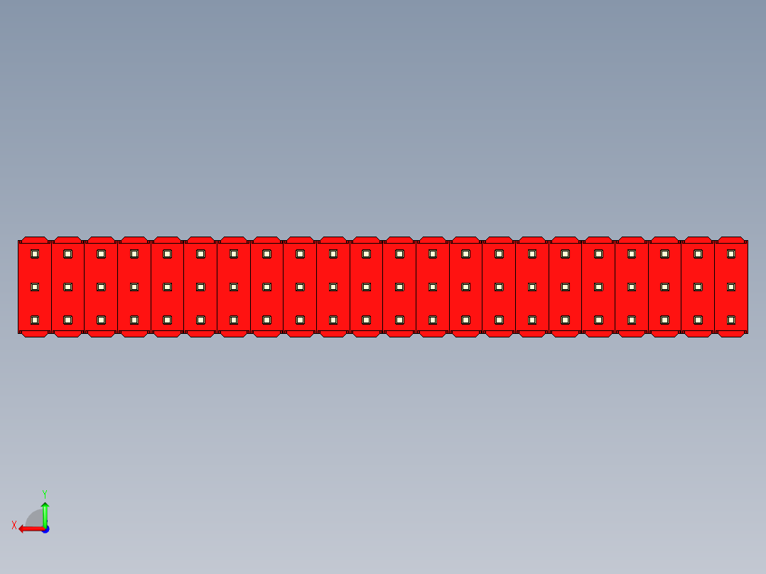 彩色公头100mil（2.54mm）系列-DS1021_red_3x22p_100mil_Type5_rev1.0后视图
