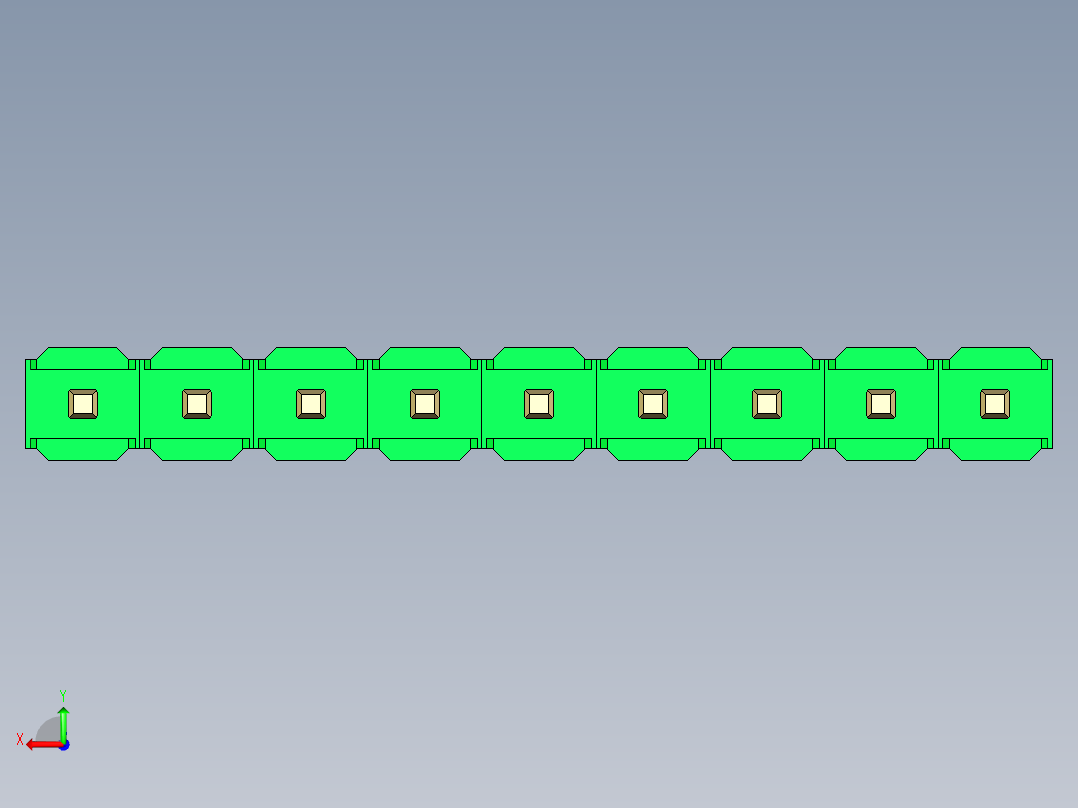 彩色公头100mil（2.54mm）系列-DS1021_green_1x09p_100mil_Type1_rev1.0后视图