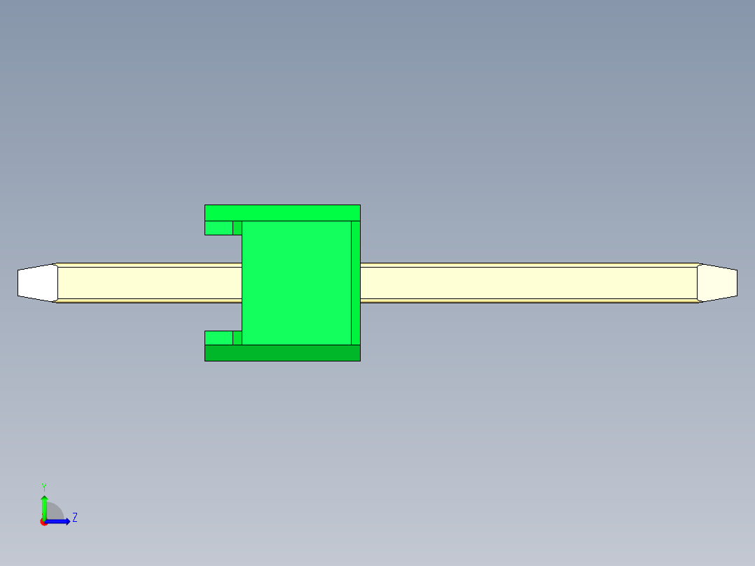 彩色公头100mil（2.54mm）系列-DS1021_green_1x09p_100mil_Type1_rev1.0左视图