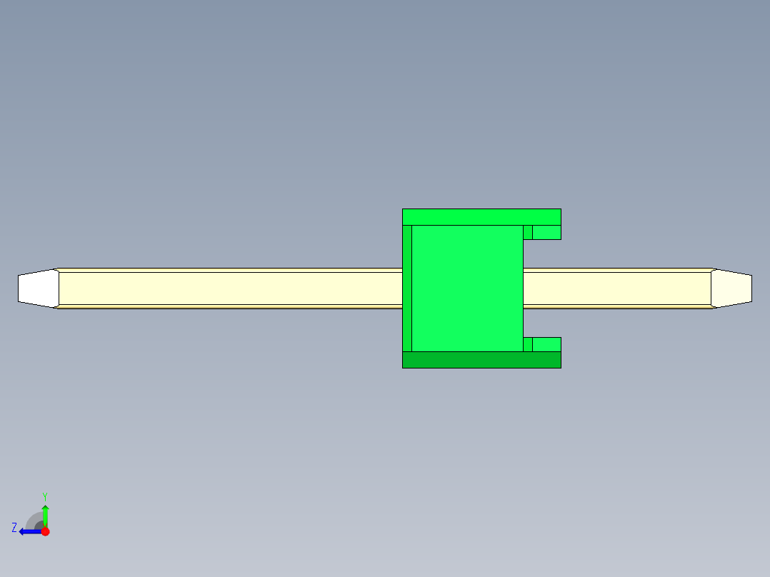 彩色公头100mil（2.54mm）系列-DS1021_green_1x09p_100mil_Type1_rev1.0右视图