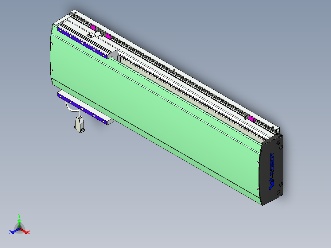 威洛博VL系列直线电机模组-VL22H3-S600正等轴测图