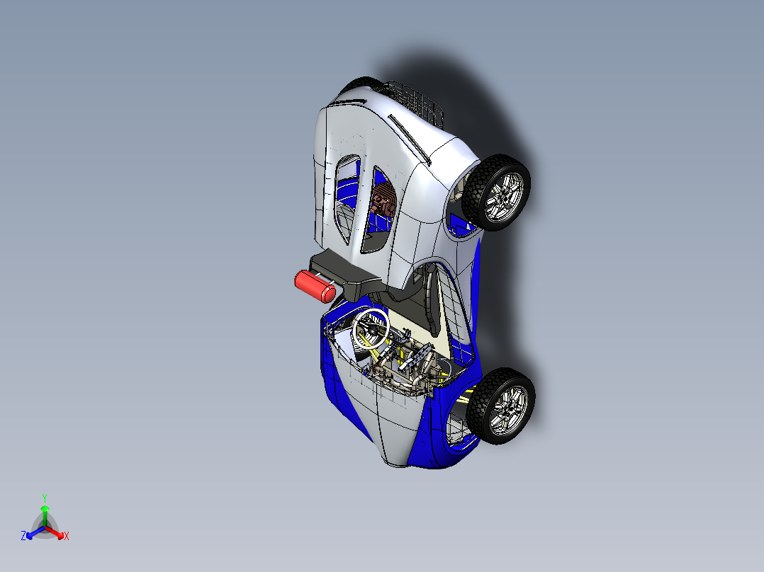 08-仿布加迪UTV跑车结构<span style='color: red'>3D</span>图纸 Solidworks设计 附STEP