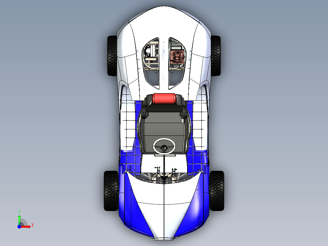 08-仿布加迪UTV跑车结构3D图纸 Solidworks设计 附STEP前视图