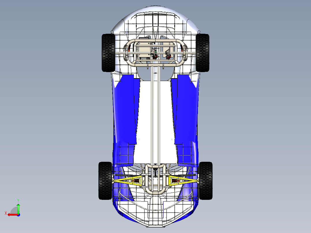 08-仿布加迪UTV跑车结构3D图纸 Solidworks设计 附STEP后视图
