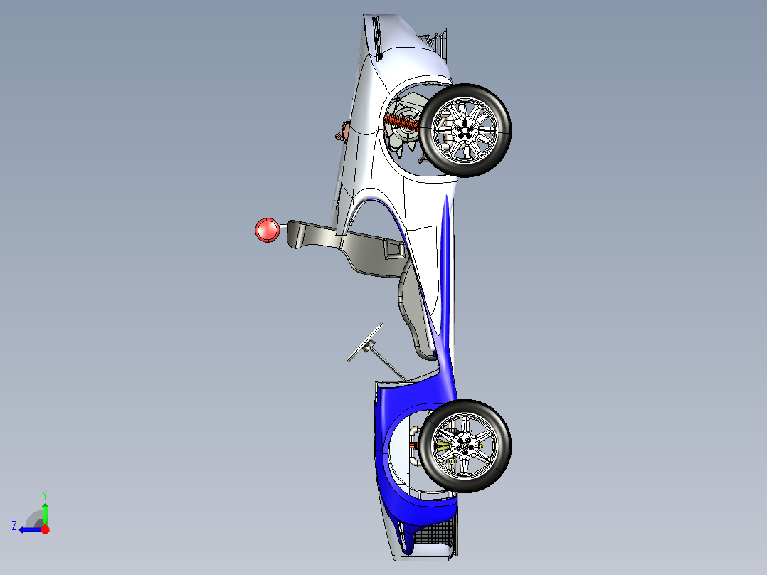 08-仿布加迪UTV跑车结构3D图纸 Solidworks设计 附STEP右视图