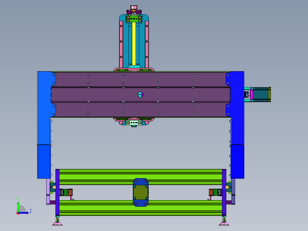 木工模具电脑小型精雕机左视图