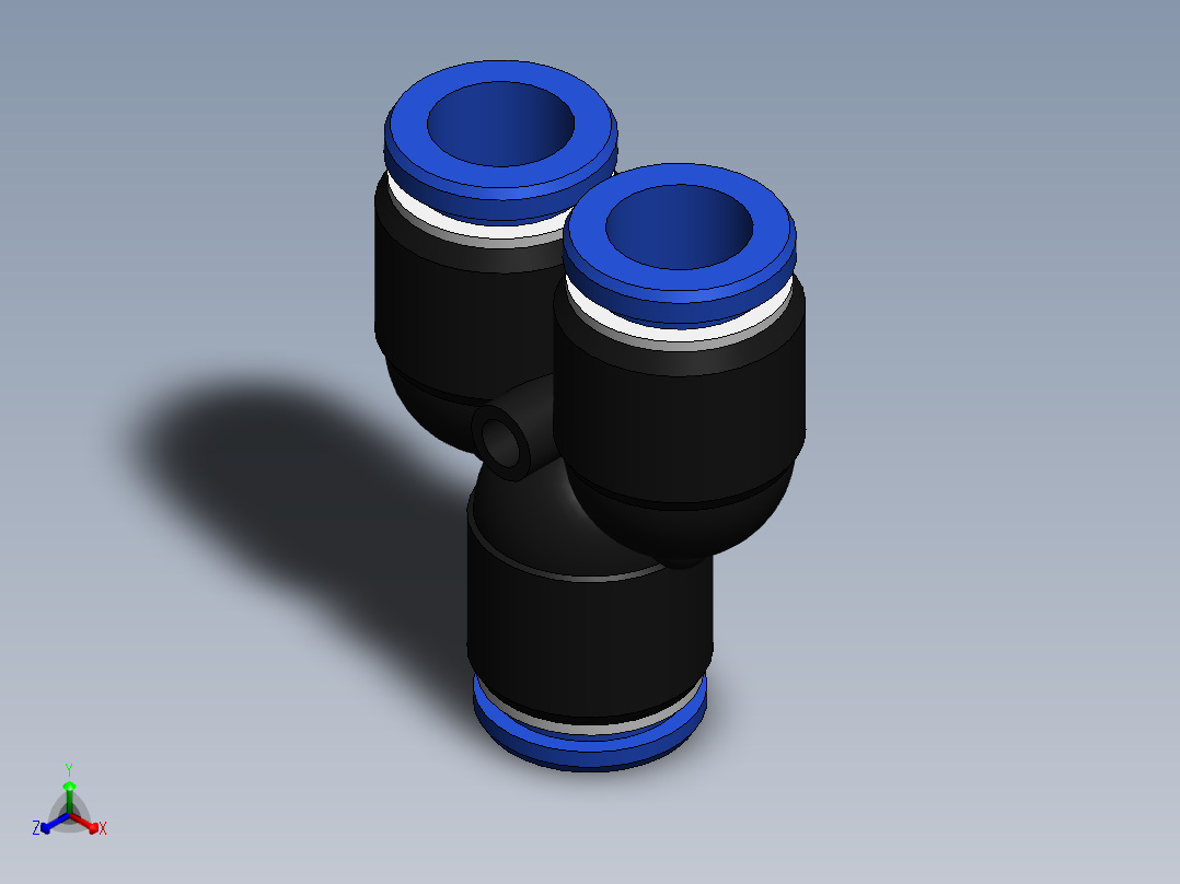 Ø12 UNIÃO Y (C00821200)正等轴测图