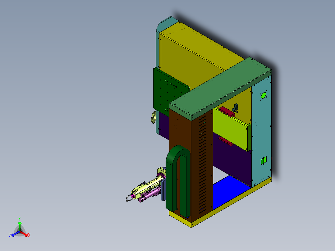 吹送式平台式螺丝机正等轴测图