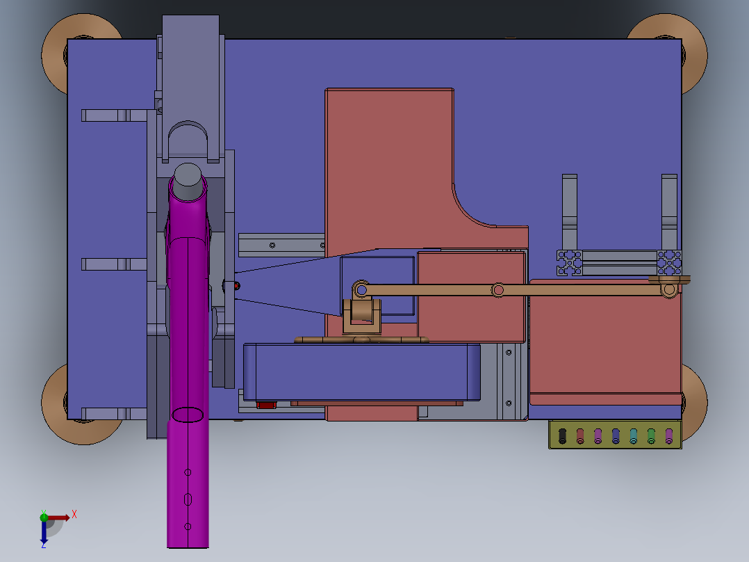 自动打孔机三维SW模型38019===25俯视图