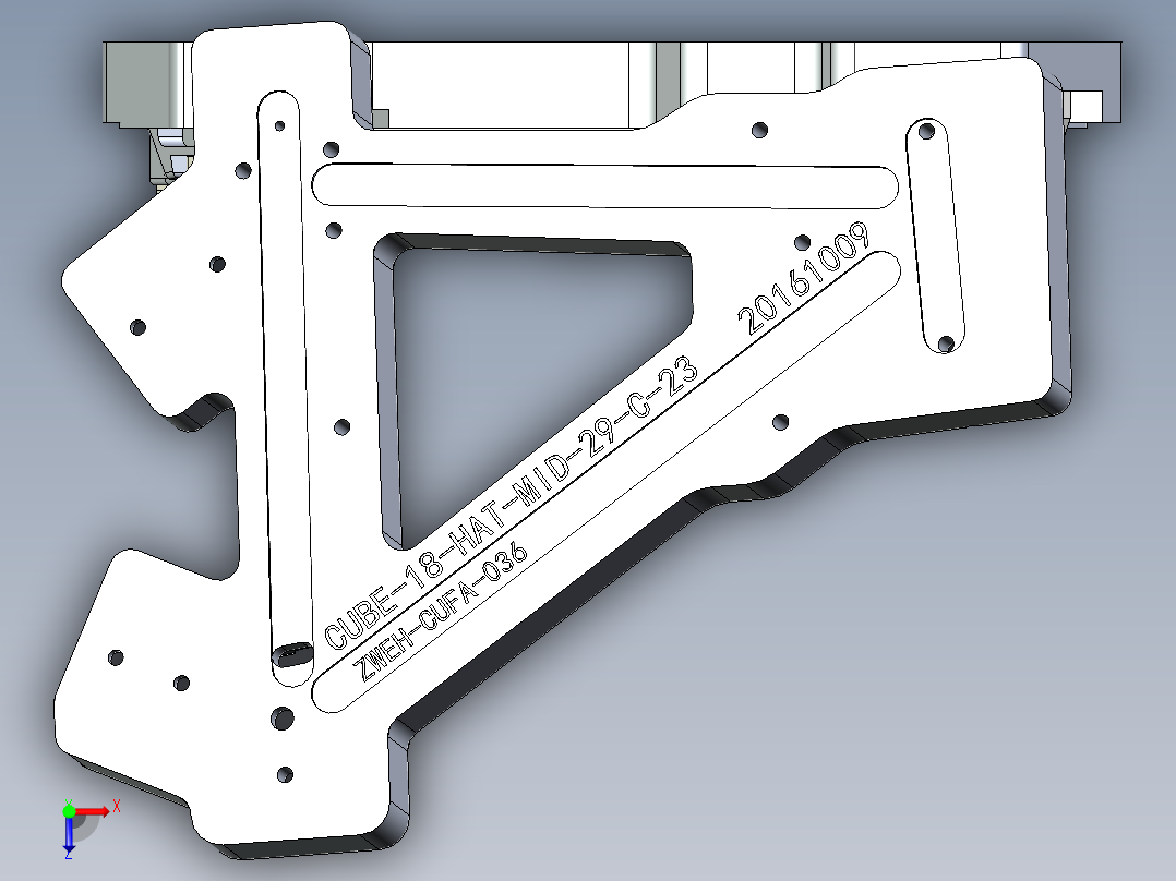 碳纤维自行车车架冲压模具俯视图