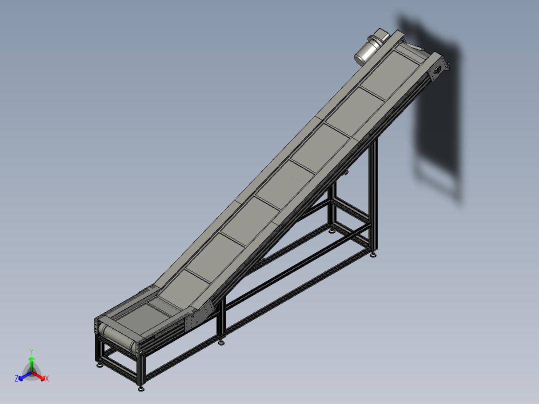 爬坡输送机三维图 1354128正等轴测图