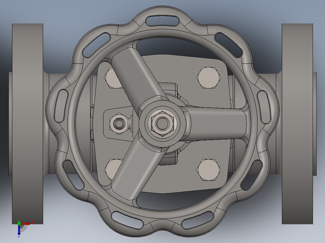 dn40-pn160截止阀俯视图