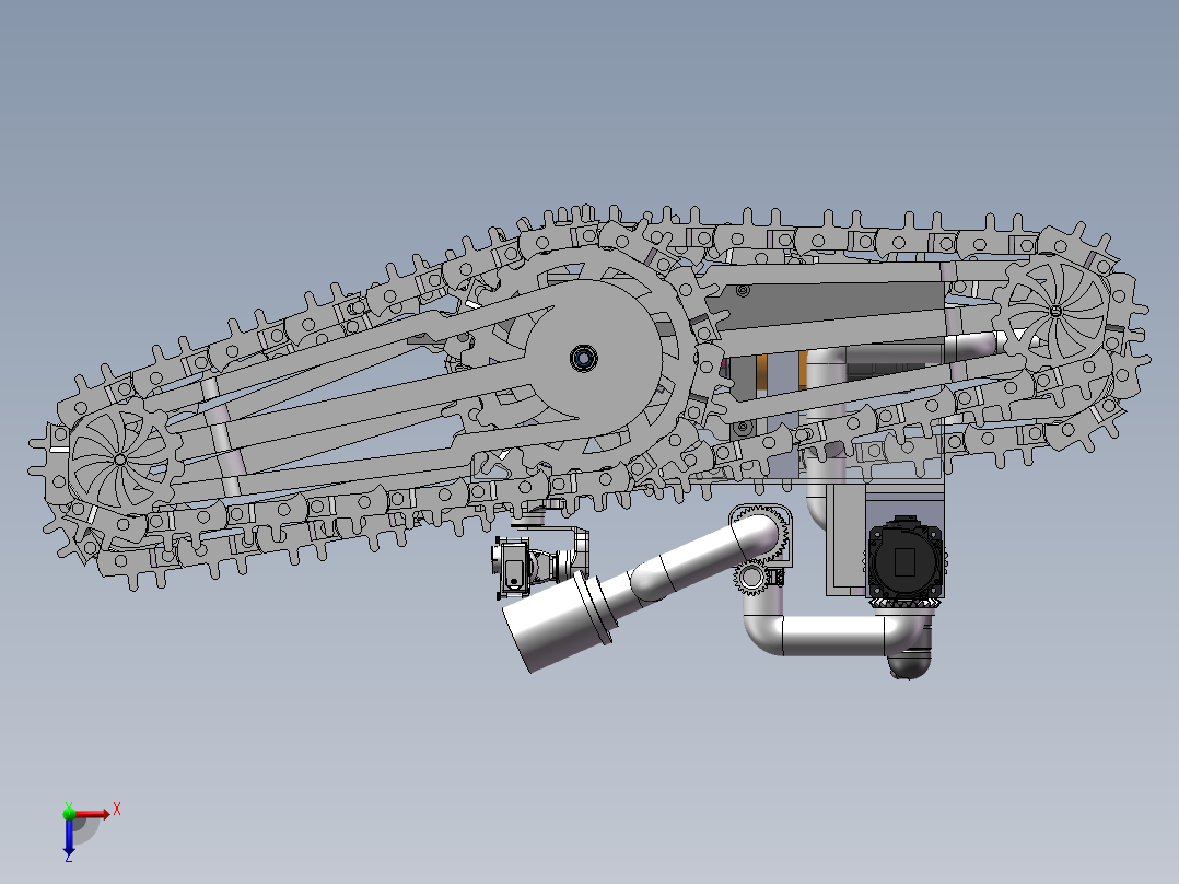 消防爬楼机器人俯视图