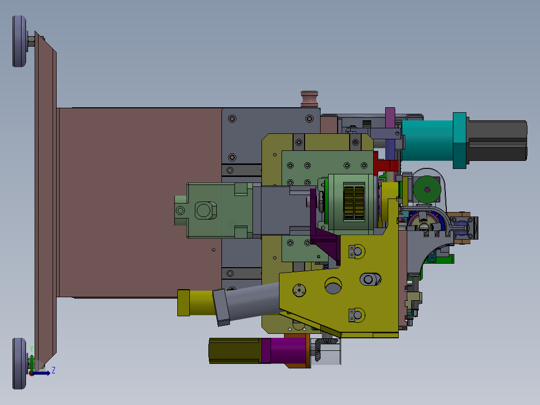 CNC全自动双层模数控弯管机sw16可编辑左视图