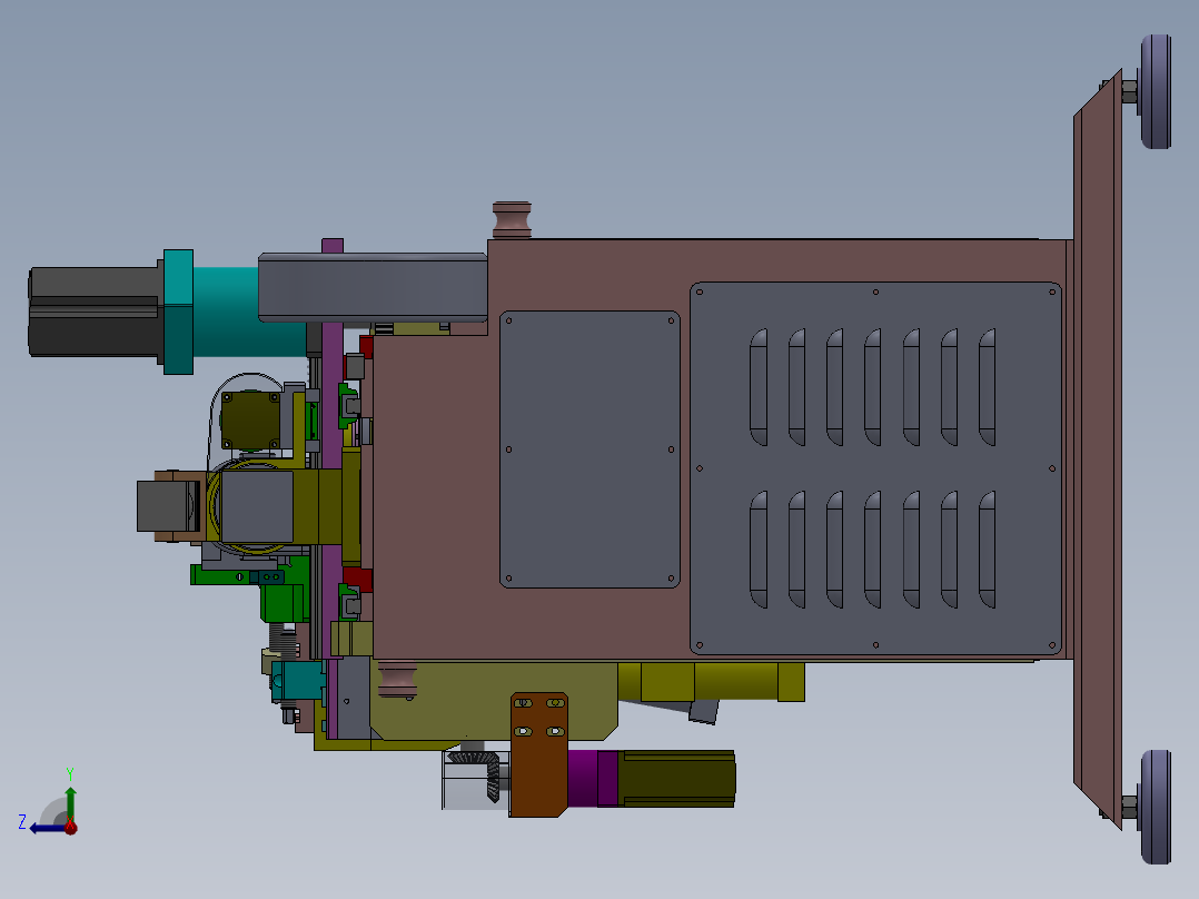 CNC全自动双层模数控弯管机sw16可编辑右视图